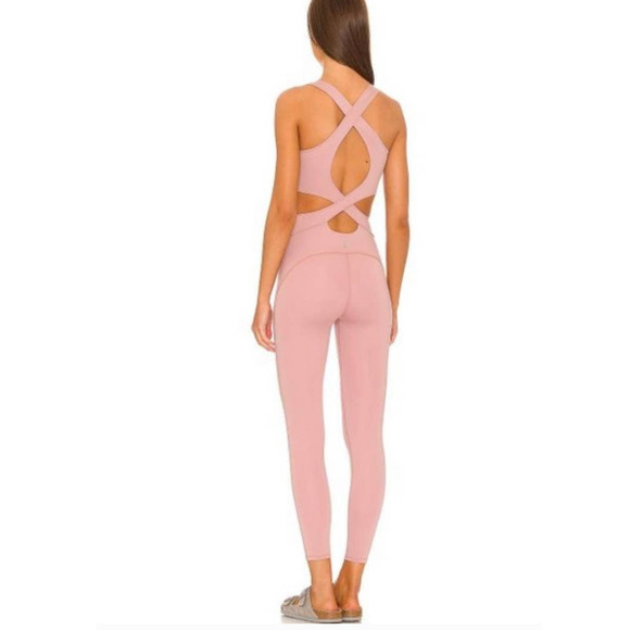 New Free People FP MOVEMENT Back It Up One-sie $98 LARGE Peach LEOTARD - Picture 4 of 8
